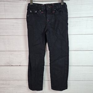 True Religion Girls Black Denim Geno Relaxed Slim Jeans Size 5 Adjustable